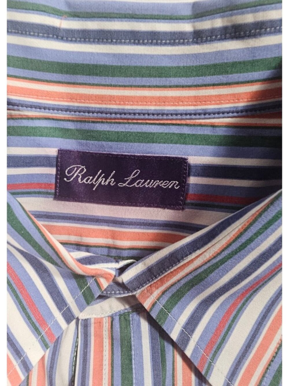 Ralph Lauren Purple Label Mens Striped Button Down Shirt Multicolor Cotton XL